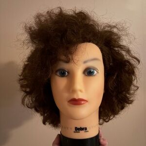 Burmax Deb Brown Curly Hair Mannequin Head